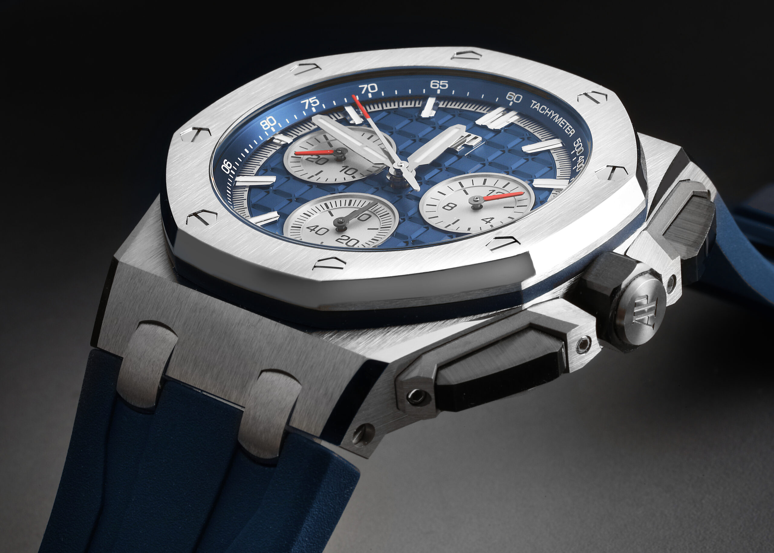 Audemars Piguet Royal Oak Offshore Titanium Blue Dial Mens Watch 26420