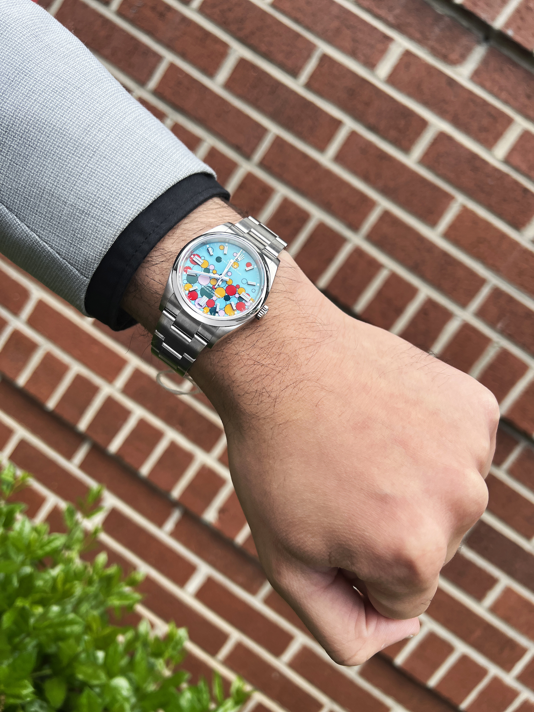 Rolex Oyster Perpetual 41mm Celebration Dial Steel Mens Watch 124300