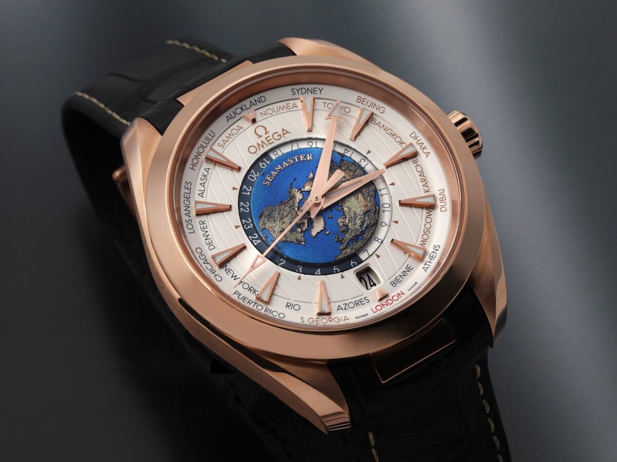 Omega Aqua Terra 43 Worldtimer Rose Gold Mens Watch 220.53.43.22.02.001