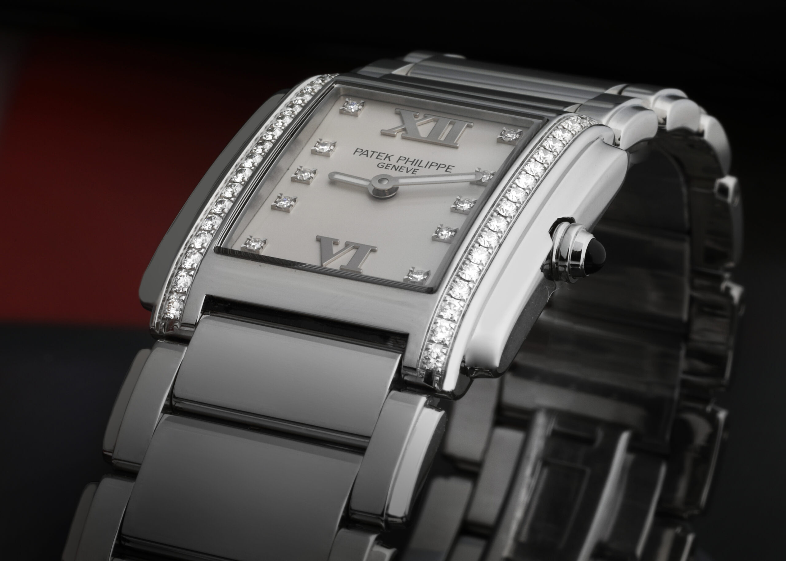 Patek Philippe Twenty-4 Steel Diamond Ladies Quartz Watch 4910