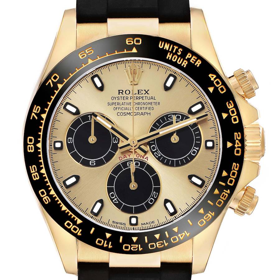Rolex Daytona Pikachu Yellow Gold Champagne Dial Mens Watch 116518