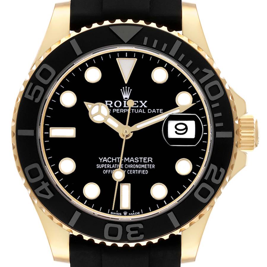 Rolex Yachtmaster Yellow Gold Oysterflex Bracelet Mens Watch 226658