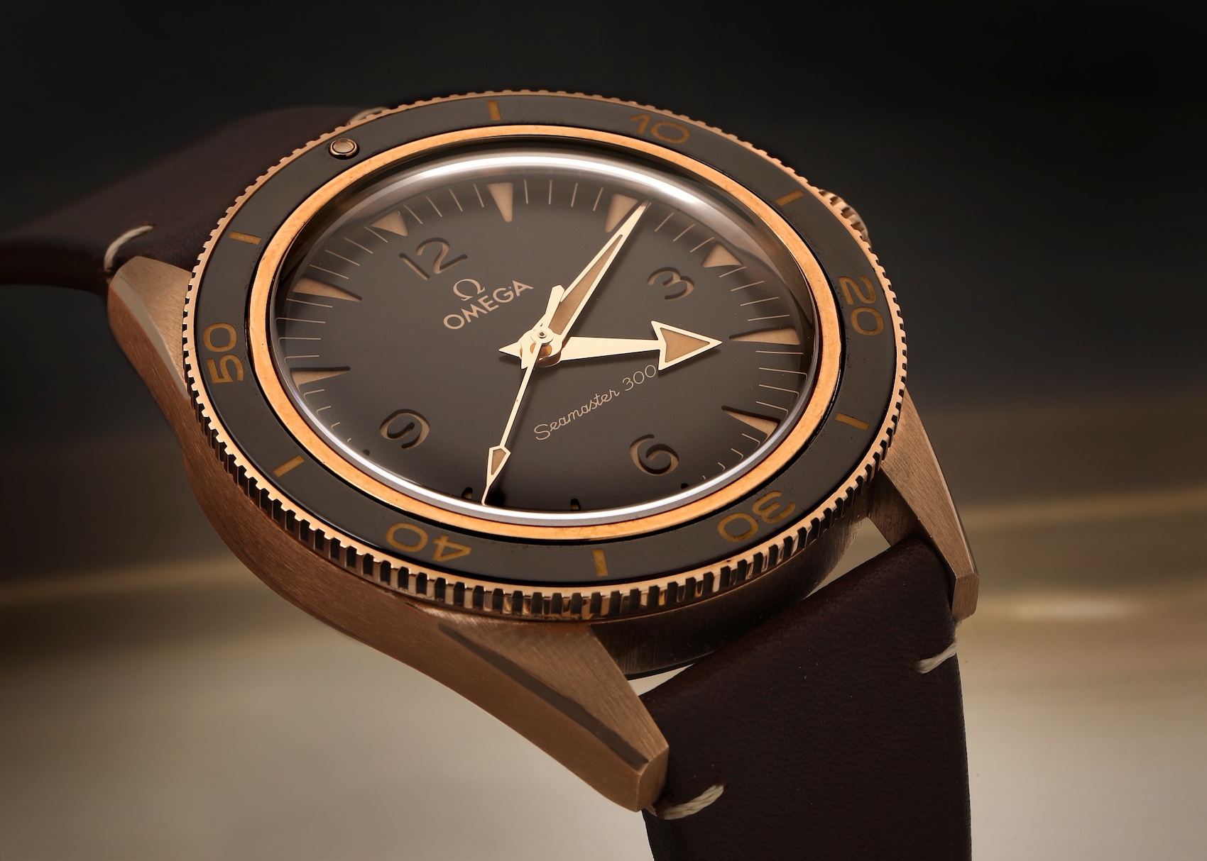 Omega Seamaster 300 Bronze Gold Mens Watch 234.92.41.21.10.001