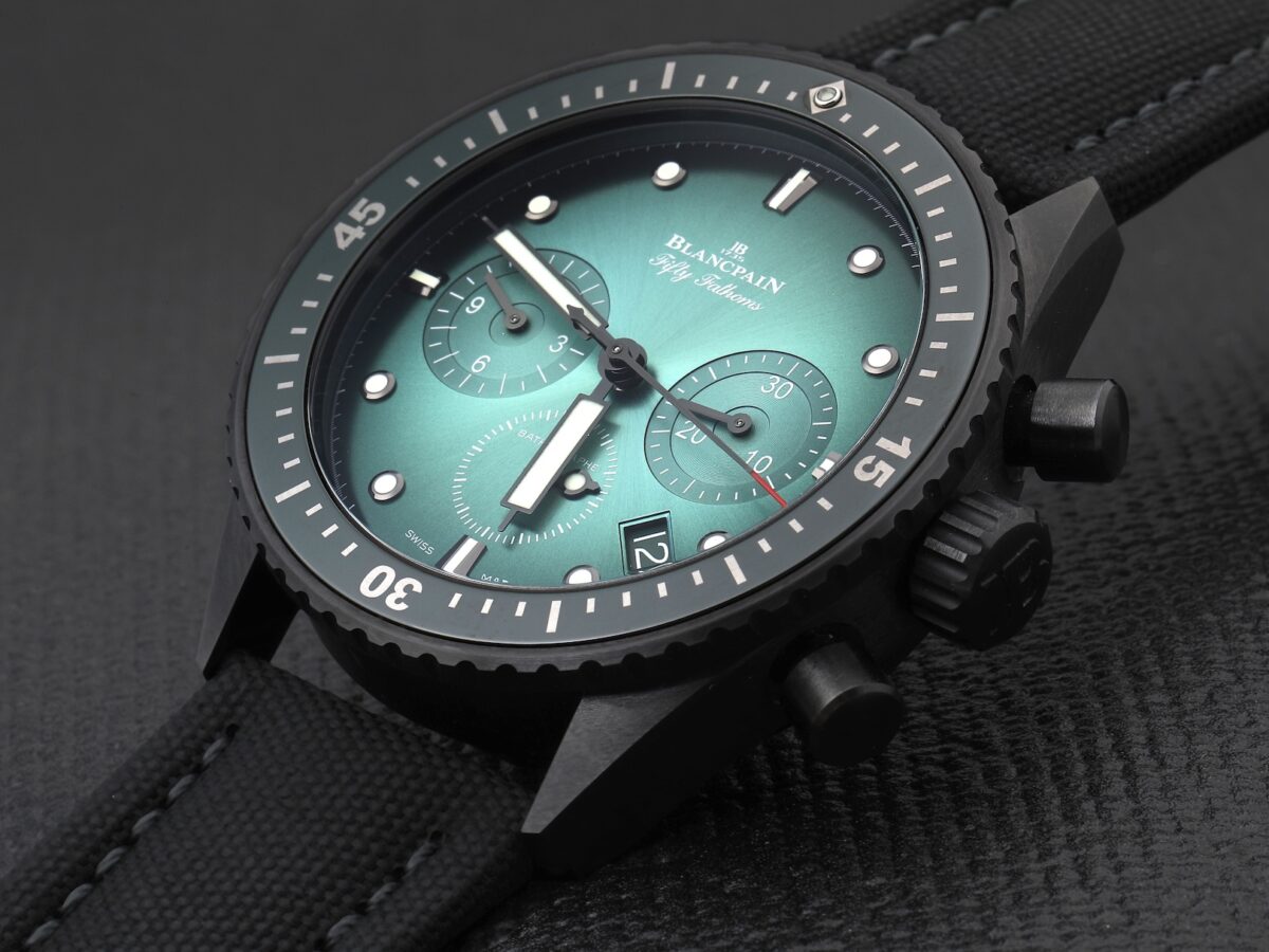 Blancpain Fifty Fathoms Bathyscaphe Green Dial Ceramic Mens Watch