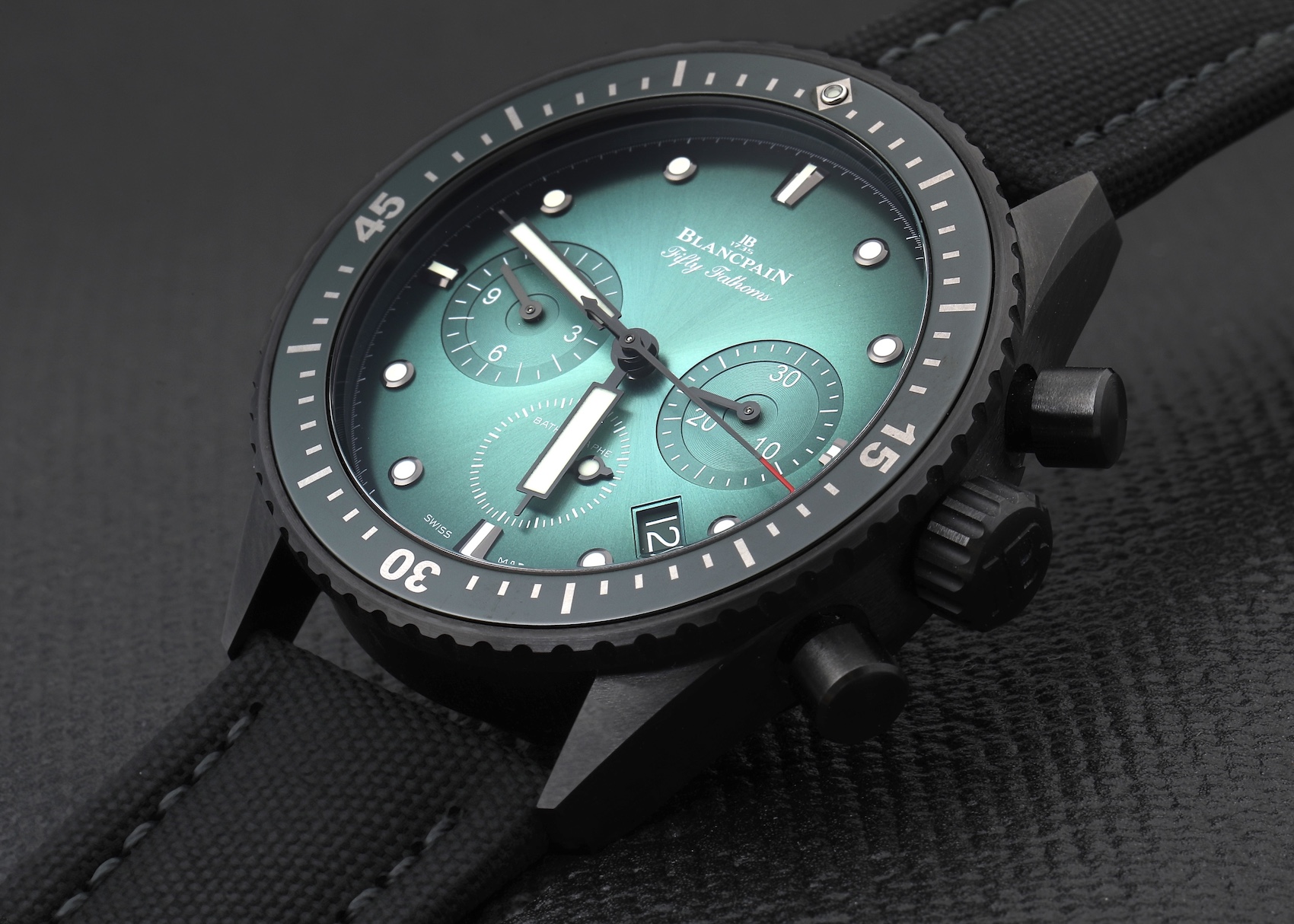 Blancpain Fifty Fathoms Bathyscaphe Green Dial Ceramic Mens Watch