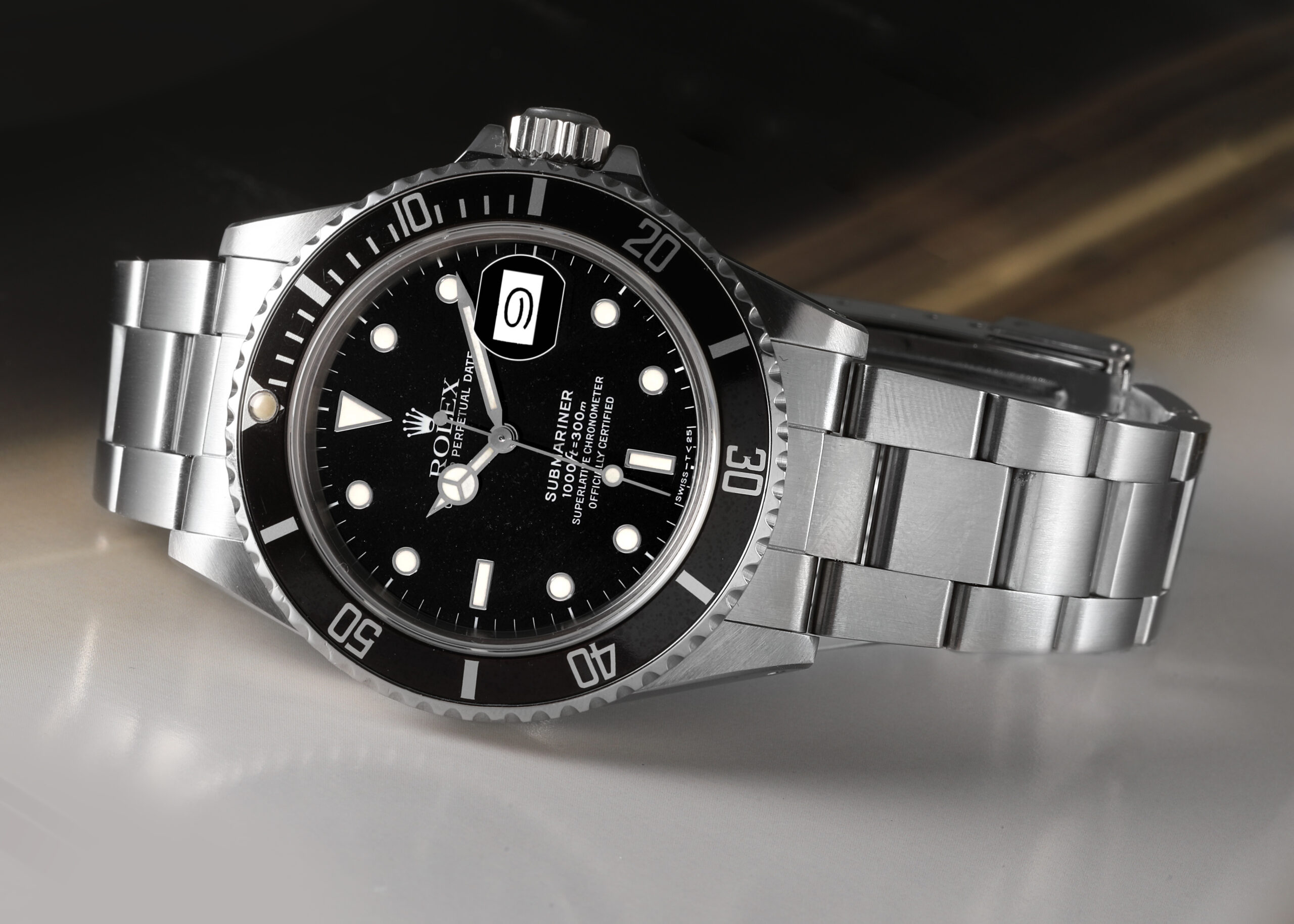 Rolex Submariner Black Dial Steel Vintage Mens Watch 168000