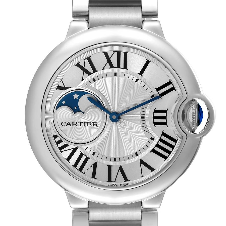 Cartier Ballon Bleu Moonphase Automatic Steel Mens Watch WSBB0021