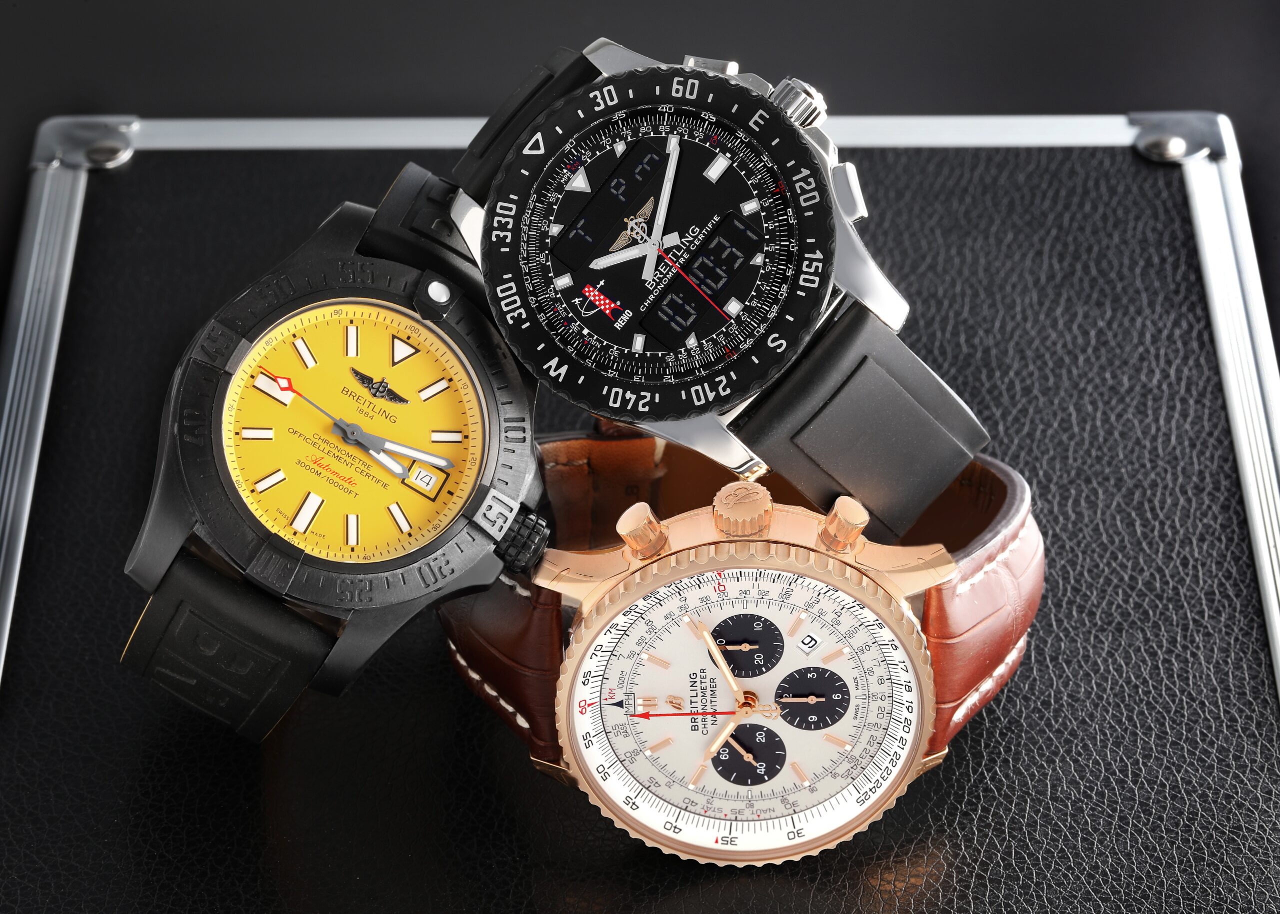 Breitling Aviation Watches - Avenger II, Airwolf Raven, and Navitimer