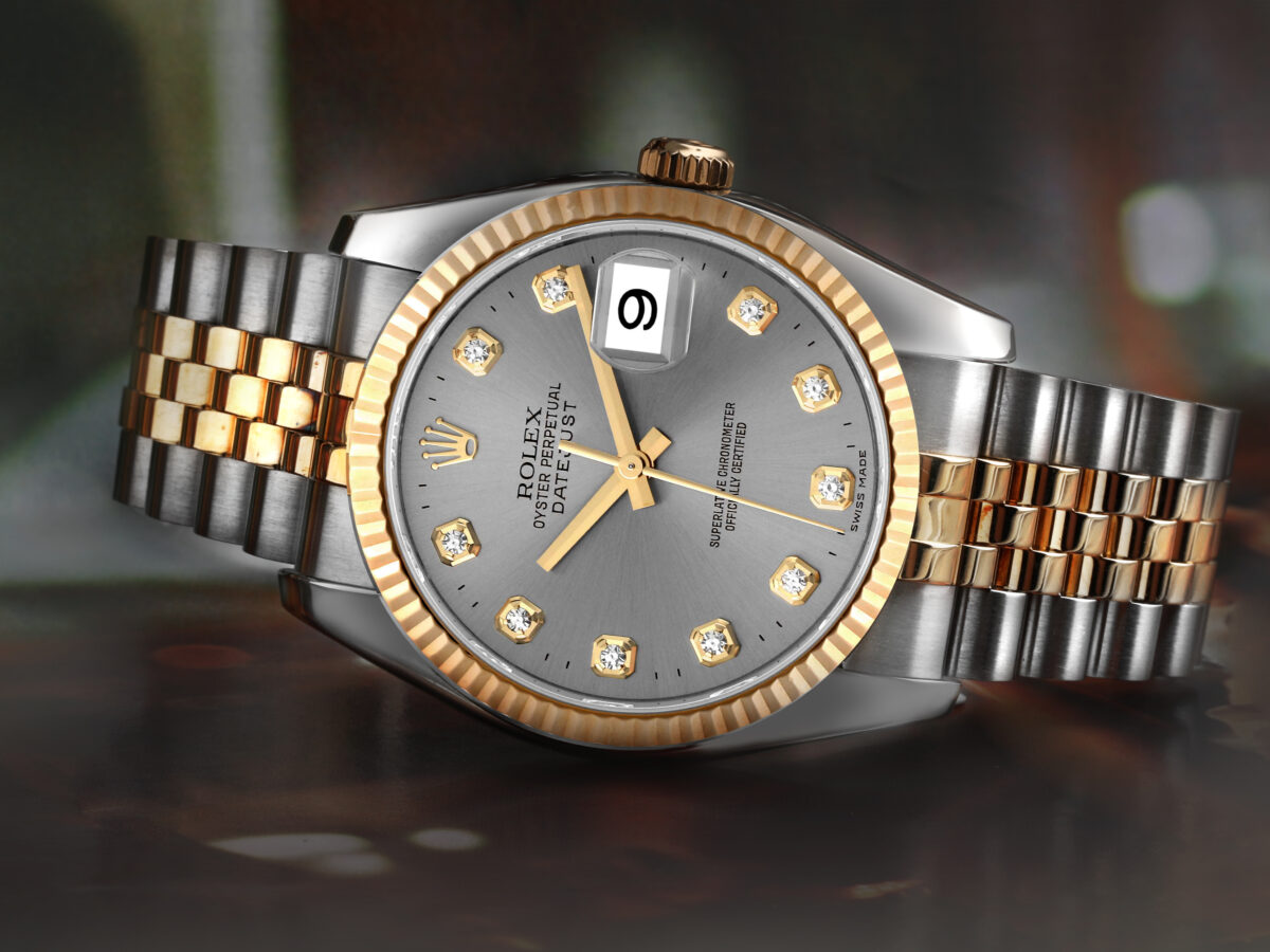 The Rolex Jubilee Bracelet - A Definitive History - Rolex Datejust Steel Yellow Gold Diamond Dial Mens Watch 116233