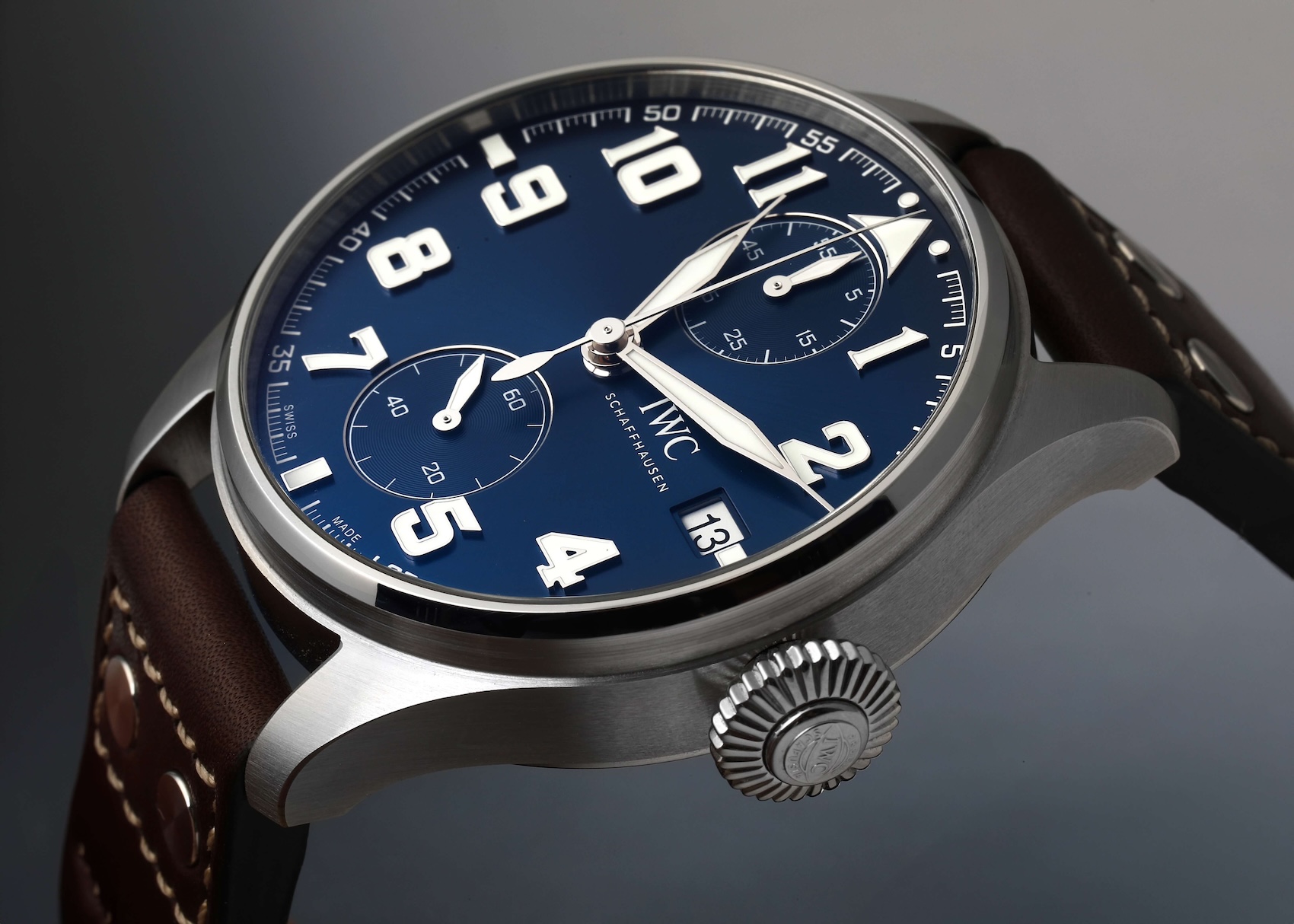 IWC Big Pilot Le Petit Prince edition with a blue dial, the definitive luxury pilot's watch.