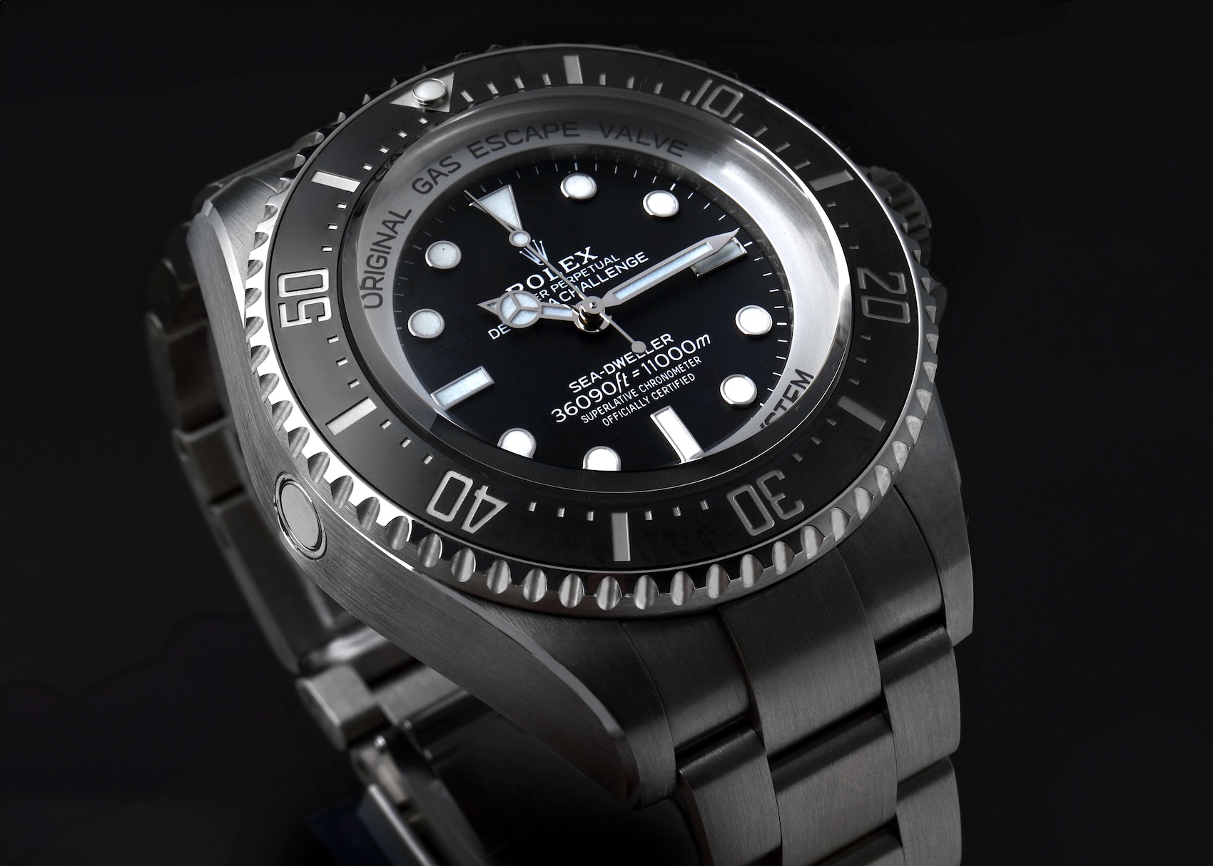 The Rolex Deepsea Challenge in RLX titanium, designed to withstand extreme pressure in the Mariana Trench.